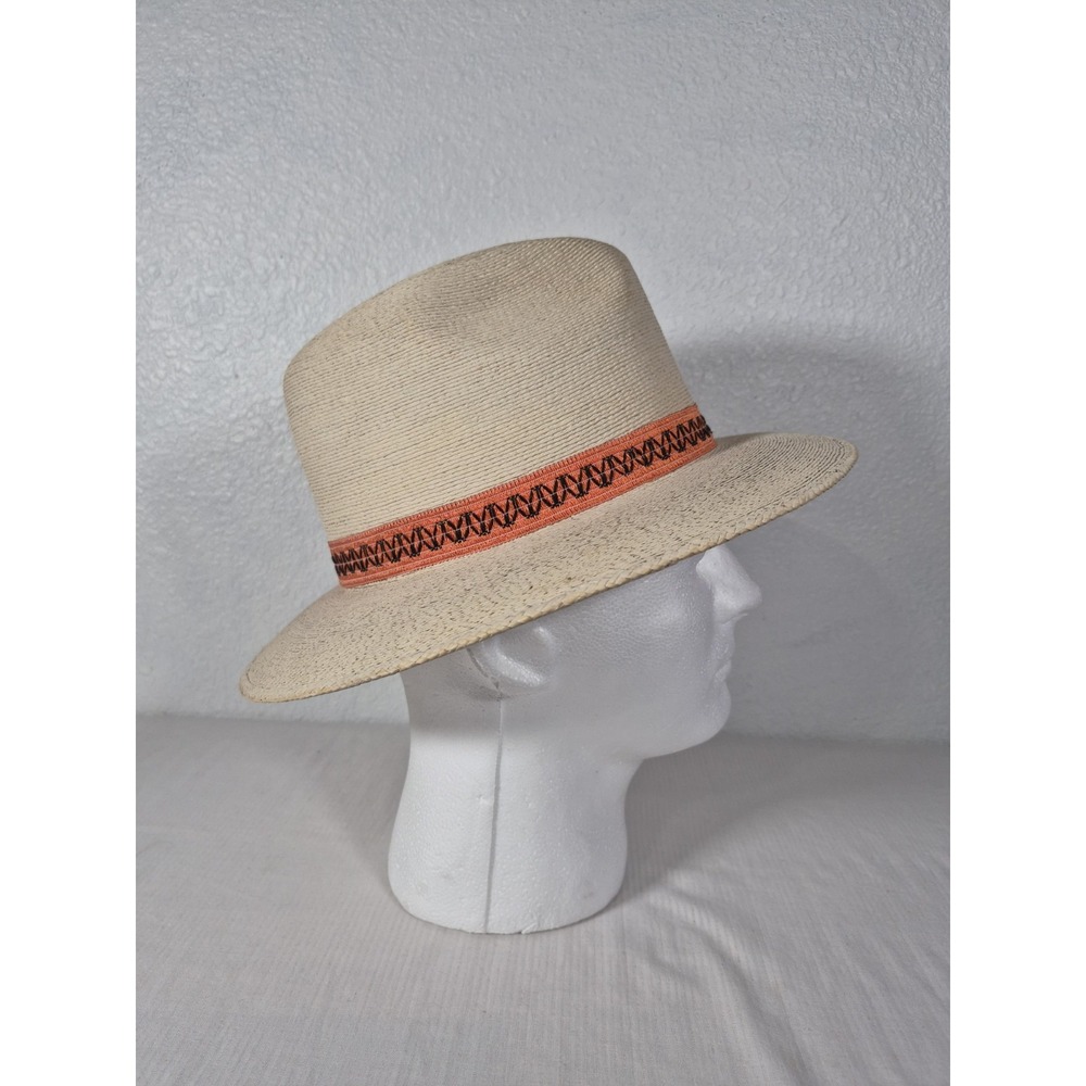 Vtg FidePal Palm Straw Western Cowboy Fedora Hat Sahuayo Michoacán Sz 55 - 6 7/8